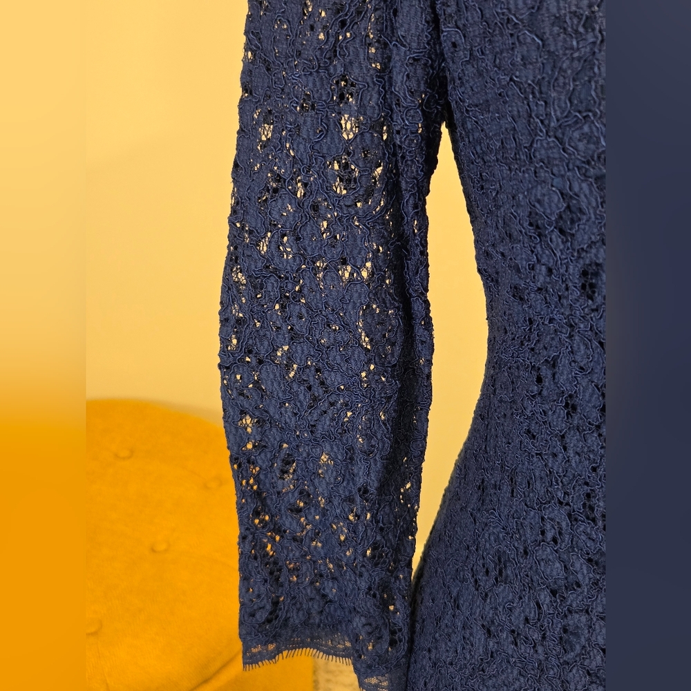Adrianna Papell Royal Blue Lace Dress, Size 6. - Picture 4 of 16